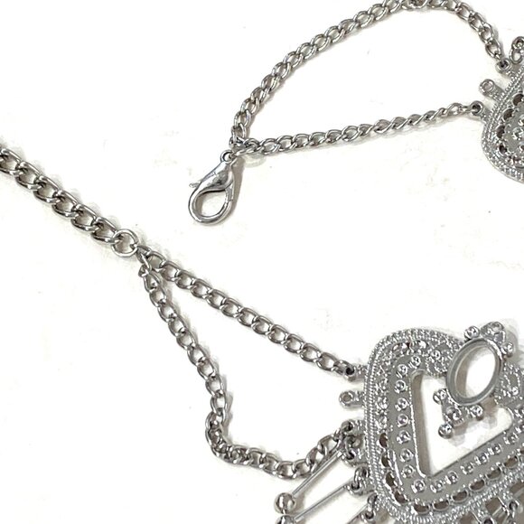 Light Yellow Enamel Butterfly Hallow Heart Waist Chain, Belly Dancing Hip Scarf - Picture 6 of 7